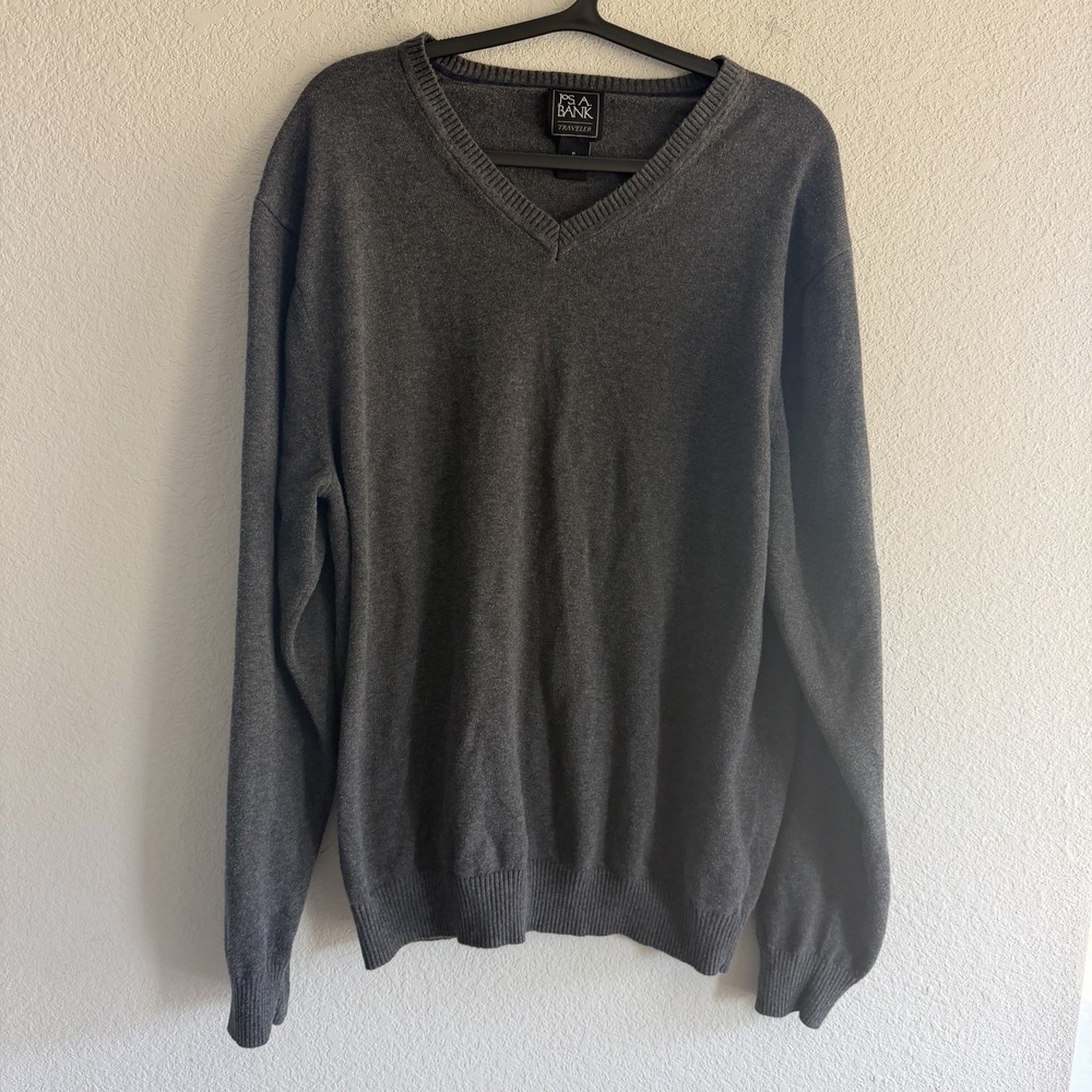 Jos. A. Bank Pullover Sweater Gray Crew neck 100% Pima Cotton XL